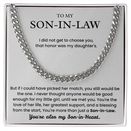 To My Son-in-Law - "My Son-in-Heart" Cuban Link Chain