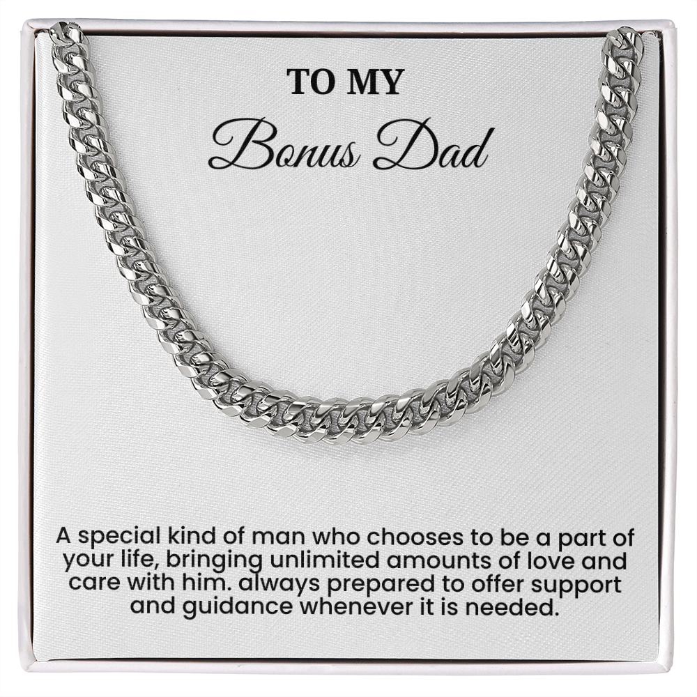 To My Bonus Dad – ''A Special Kind of Man'' Cuban Link Chain
