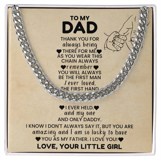 To My Dad - "My First & Forever Hero" Cuban Link Chain