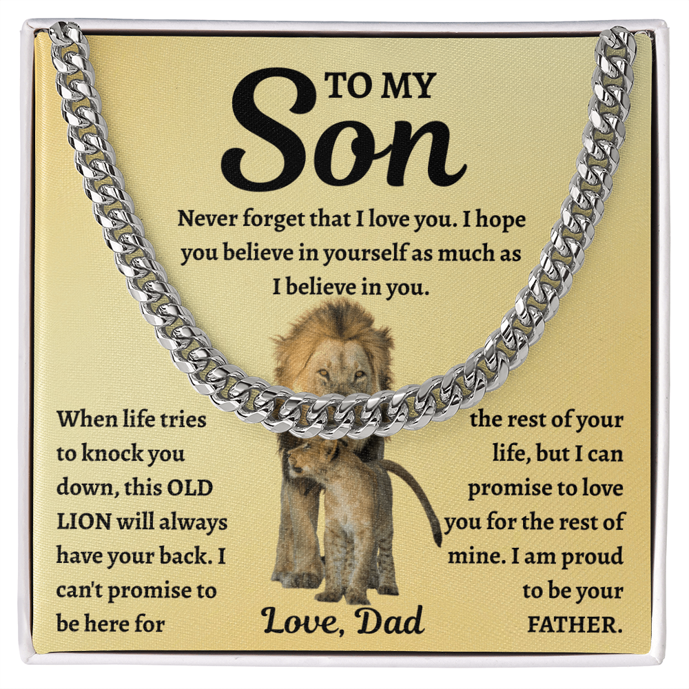 To My Son - "Always Have Your Back" Cuban Link Chain