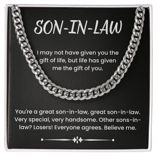 To My Son-in-law – ''You're A Great Son-in-Law'' Cuban Link Chain