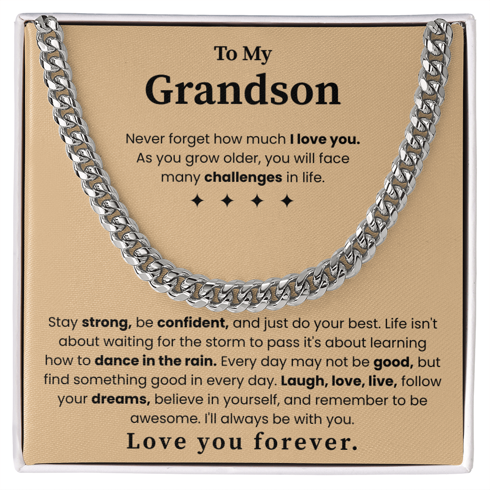 To My Grandson: Believe in Yourself Necklace