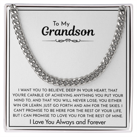 Inspirational Gift for Grandson – You Can Achieve Anything Jewelry
