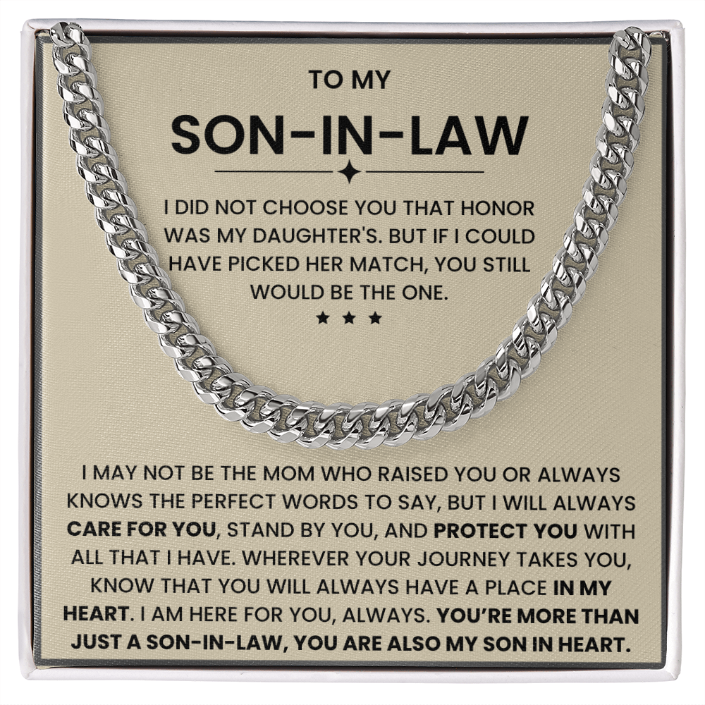 To My Son-in-Law – “Son in My Heart” Cuban Link Chain