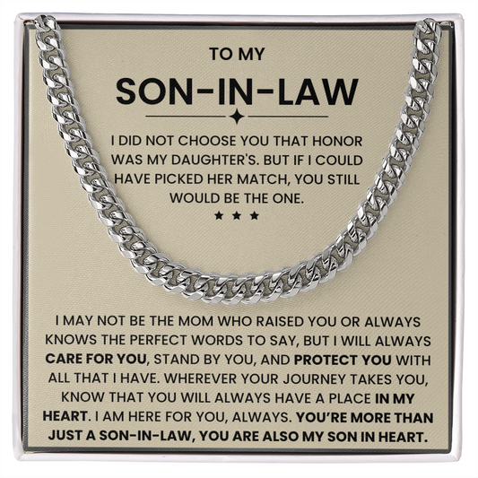 To My Son-in-Law – “Son in My Heart” Cuban Link Chain