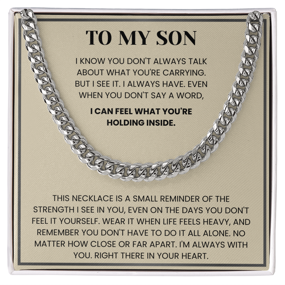 To My Son: Strength in Your Heart Necklace