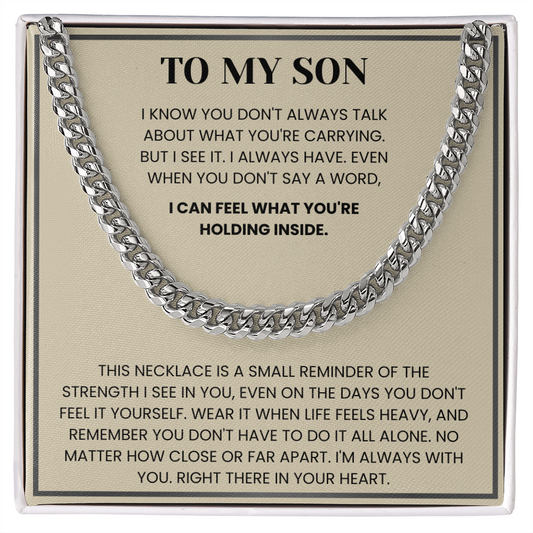 To My Son: Strength in Your Heart Necklace