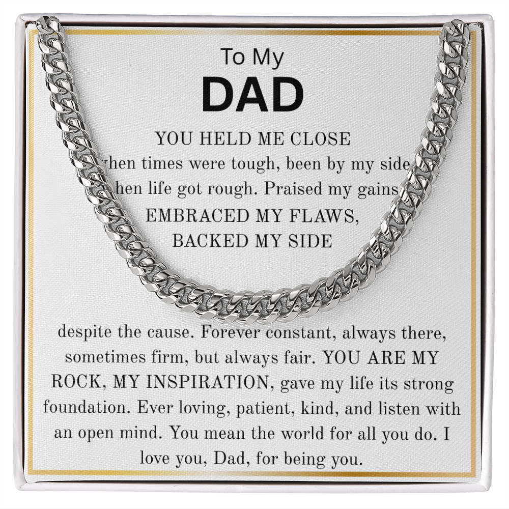 To My Dad - "My Rock, My Inspiration" Cuban Link Chain