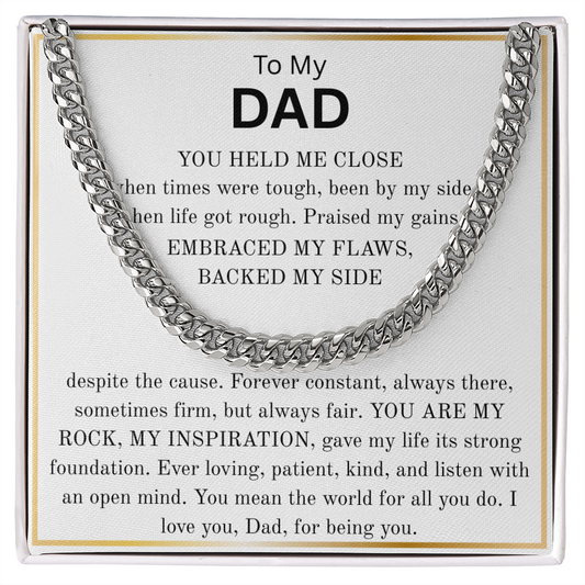 To My Dad - "My Rock, My Inspiration" Cuban Link Chain