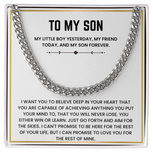 To My Son - "I Want You To Believe Deep In Your Heart" Heartfelt Gift Jewelry
