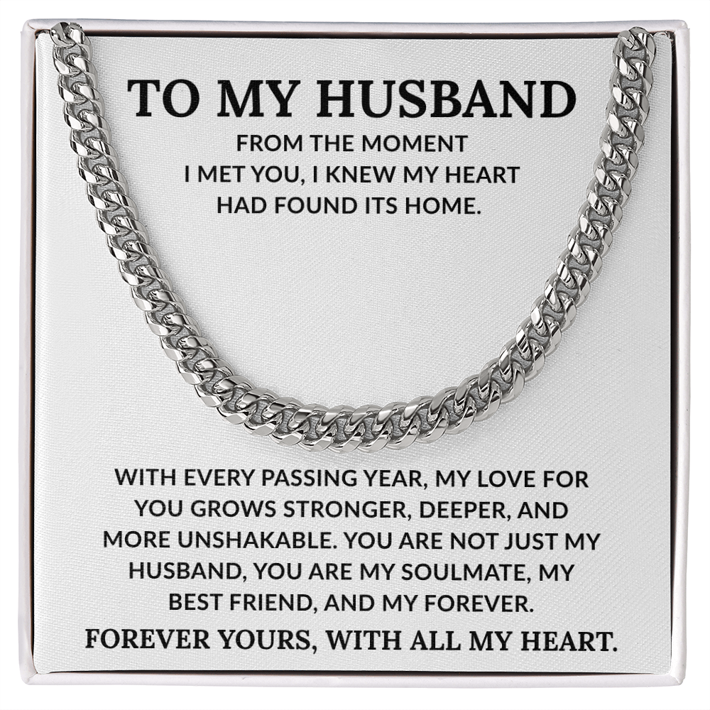 To My Husband: ''Forever Yours'' Cuban Link Chain