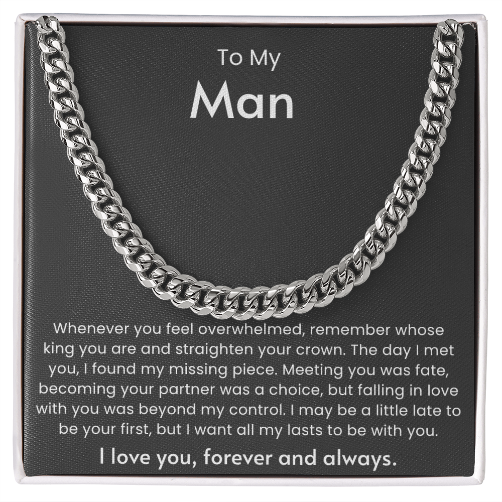 To My Man - “Forever & Always” Cuban Link Chain