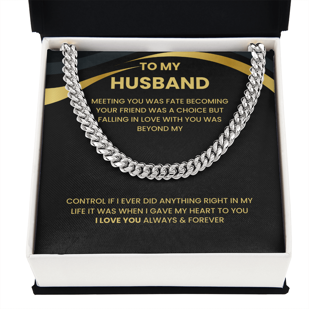 To My Husband - "Love of a Lifetime" Cuban Link Chain