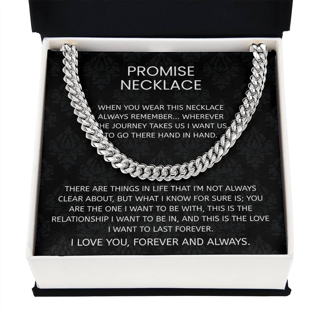 To My Husband – “Hand in Hand Forever” Cuban Link Chain