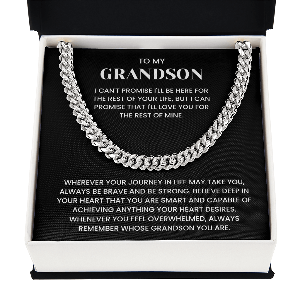 To My Grandson: "Be Brave & Strong" Sentimental Gift Necklace