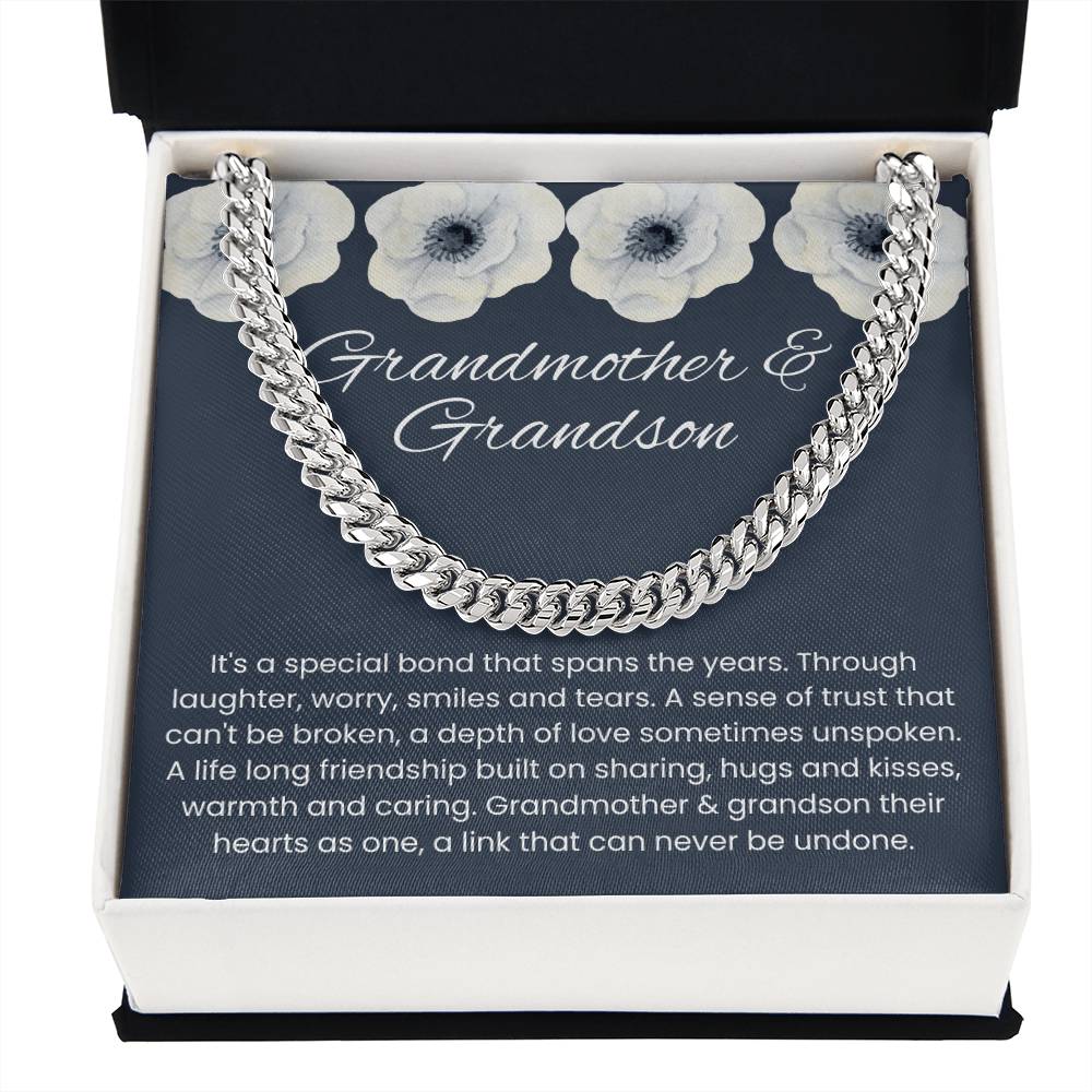 To My Grandson – “Hearts as One” Cuban Link Chain