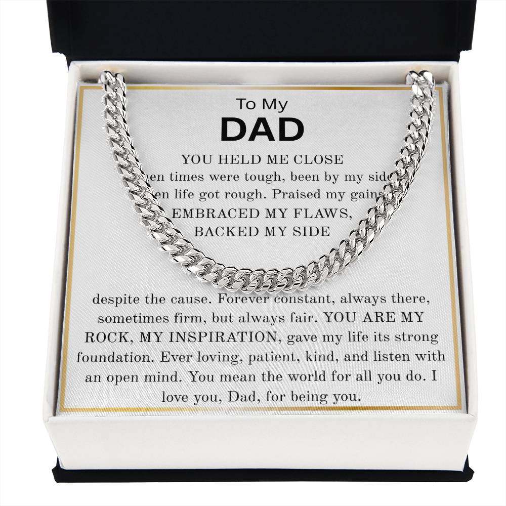 To My Dad - "My Rock, My Inspiration" Cuban Link Chain