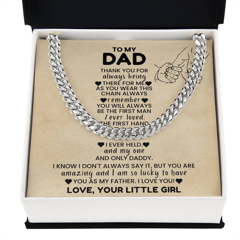 To My Dad - "My First & Forever Hero" Cuban Link Chain