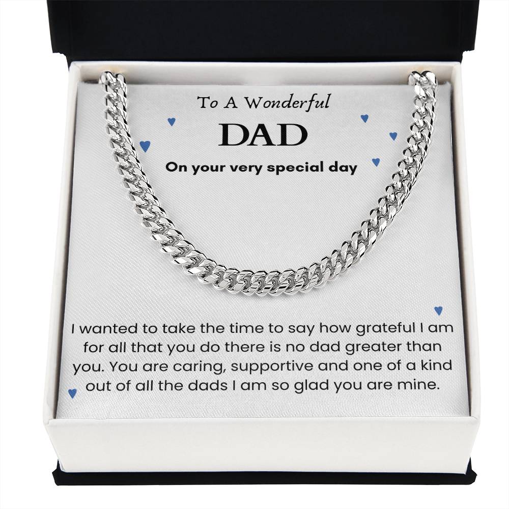 To A Wonderful Dad - "On Your Special Day" Cuban Link Chain