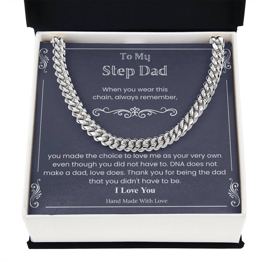 To My Stepdad - "Love Makes a Dad" Cuban Link Chain