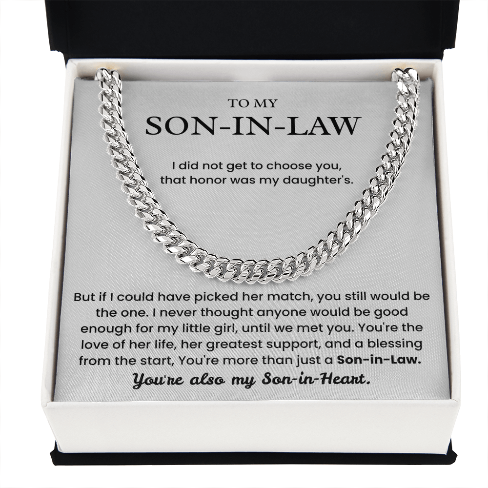 To My Son-in-Law - "My Son-in-Heart" Cuban Link Chain