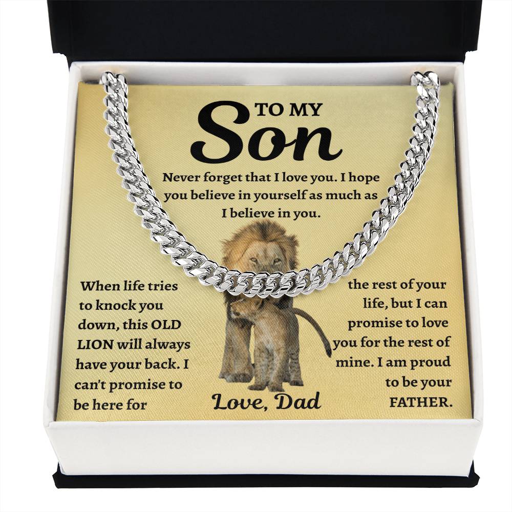 To My Son - "Always Have Your Back" Cuban Link Chain