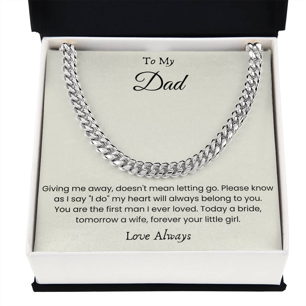 To My Dad – “Forever Your Little Girl” Cuban Link Chain