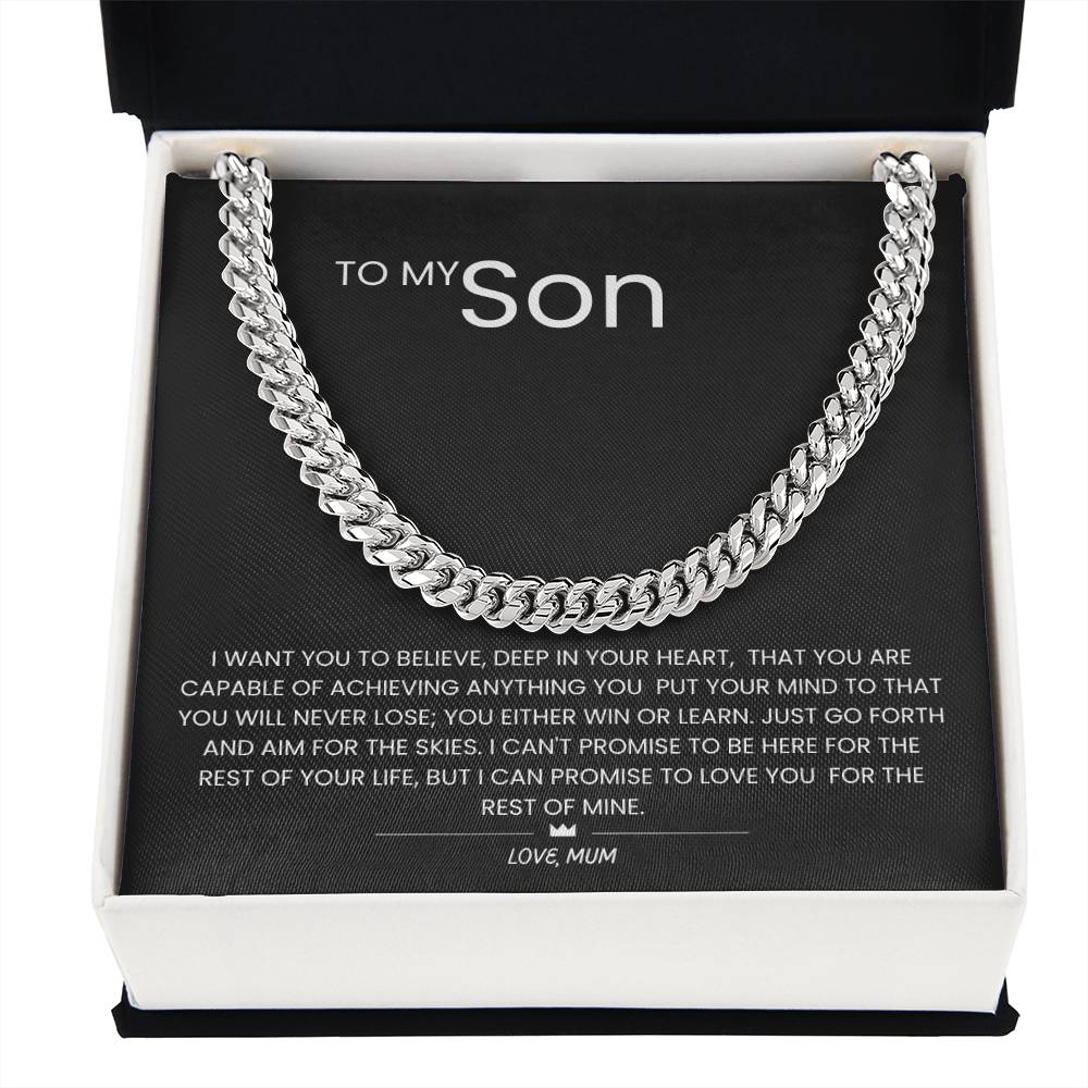 To My Son – “Aim for the Skies” Cuban Link Chain