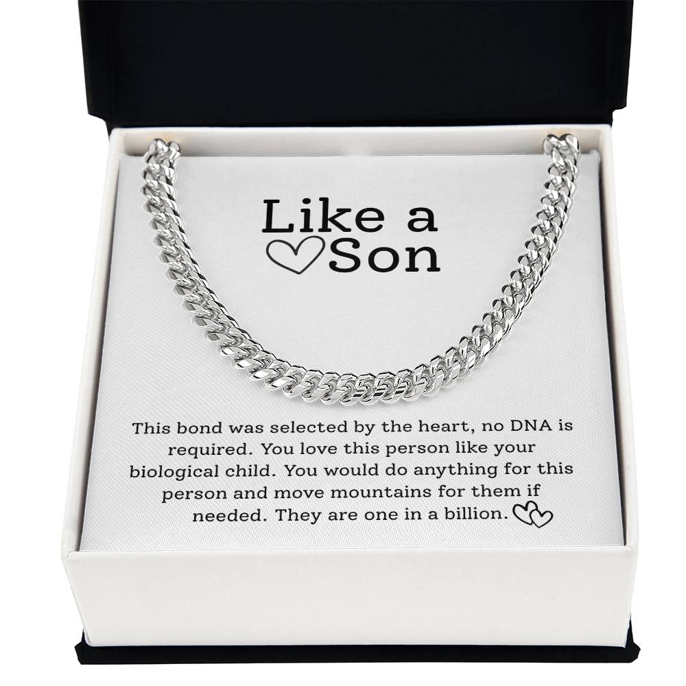 To My Bonus Son  – “Selected by the Heart” Cuban Link Chain