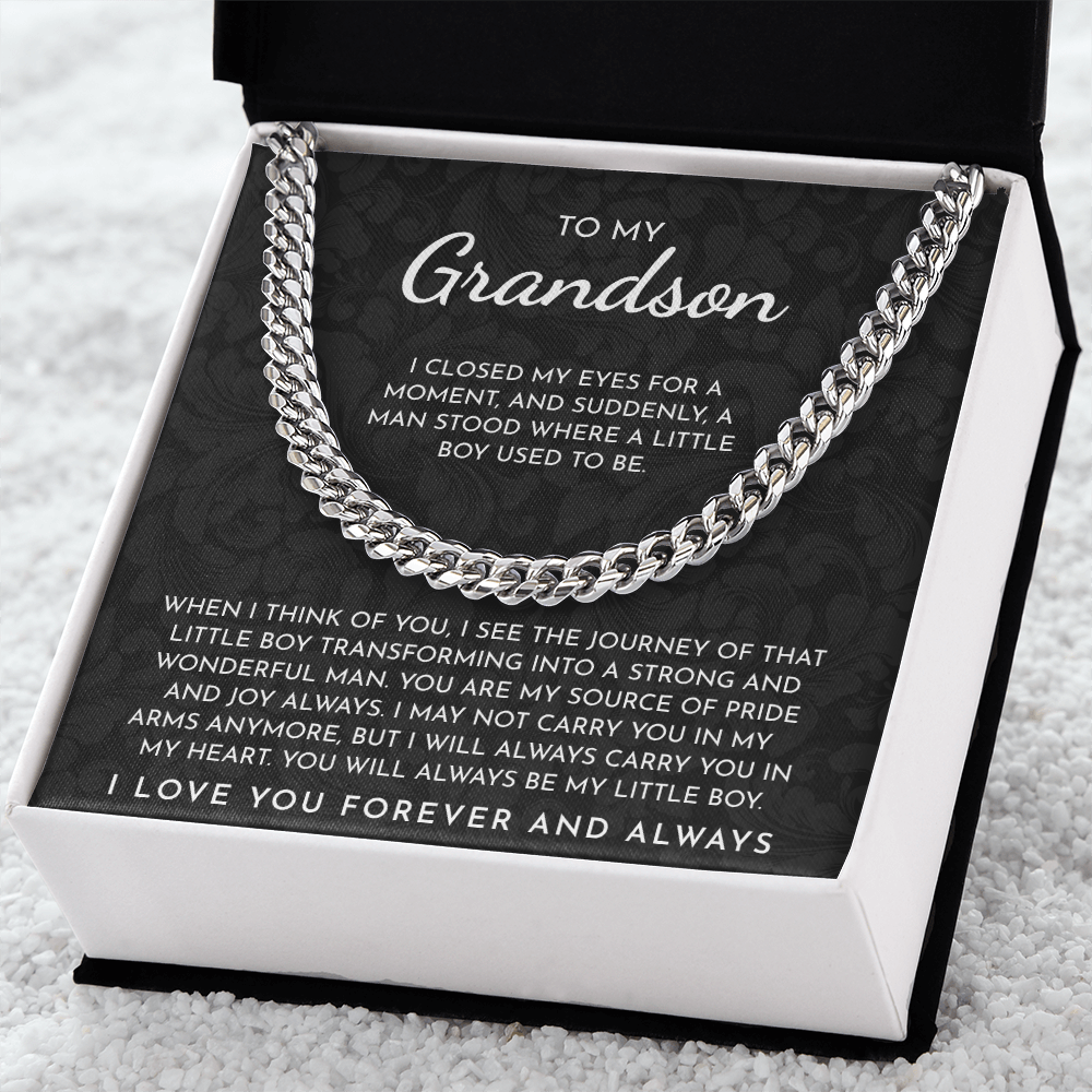 To My Grandson – “You Are My Source Of Pride And Joy Always” Cuban Link Chain