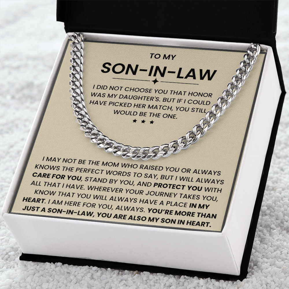 To My Son-in-Law – “Son in My Heart” Cuban Link Chain