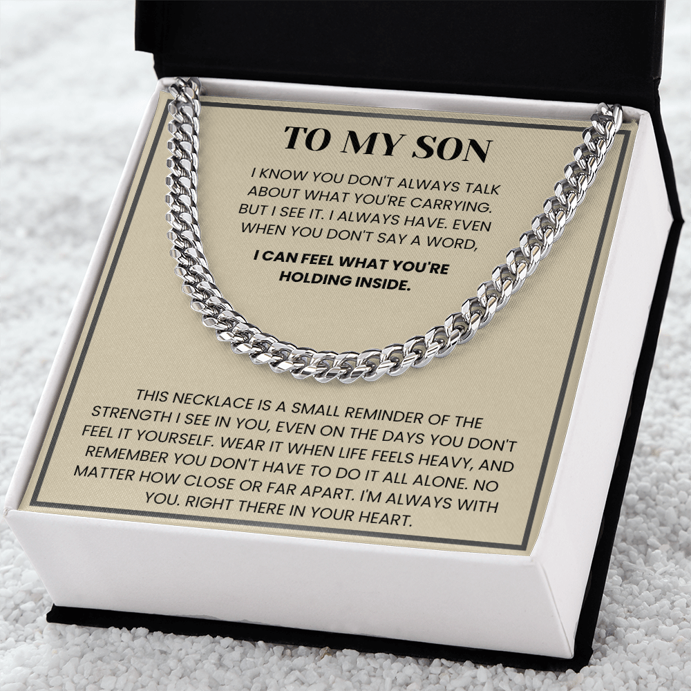 To My Son: Strength in Your Heart Necklace