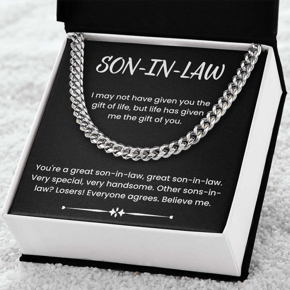 To My Son-in-law – ''You're A Great Son-in-Law'' Cuban Link Chain