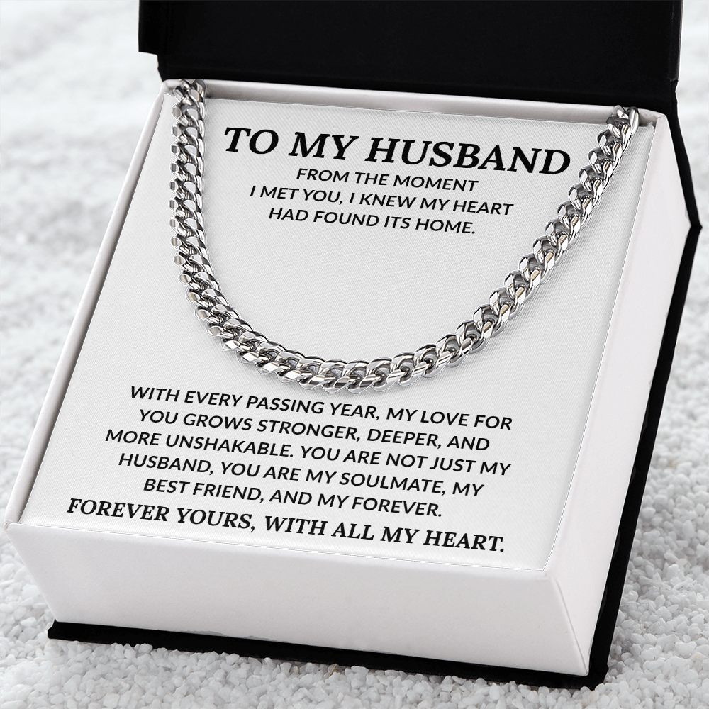 To My Husband: ''Forever Yours'' Cuban Link Chain