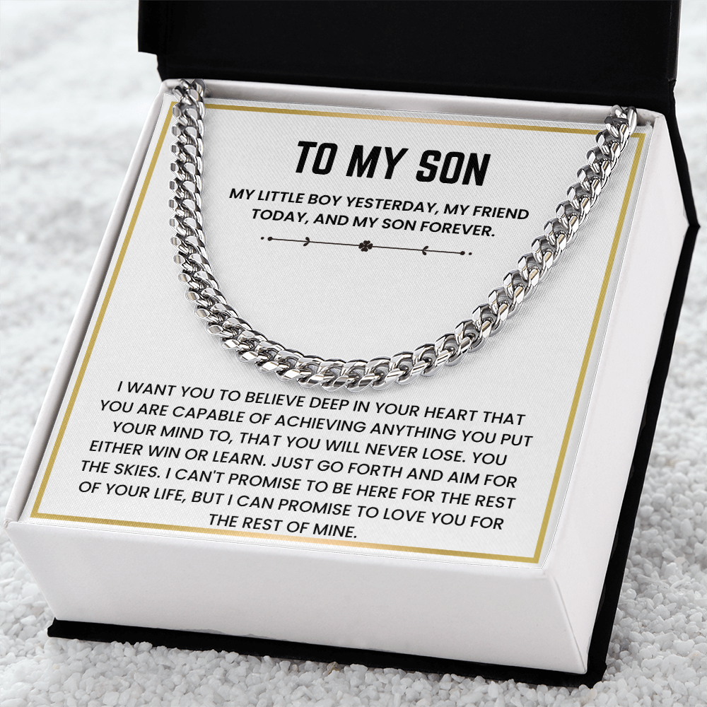 To My Son - "I Want You To Believe Deep In Your Heart" Heartfelt Gift Jewelry