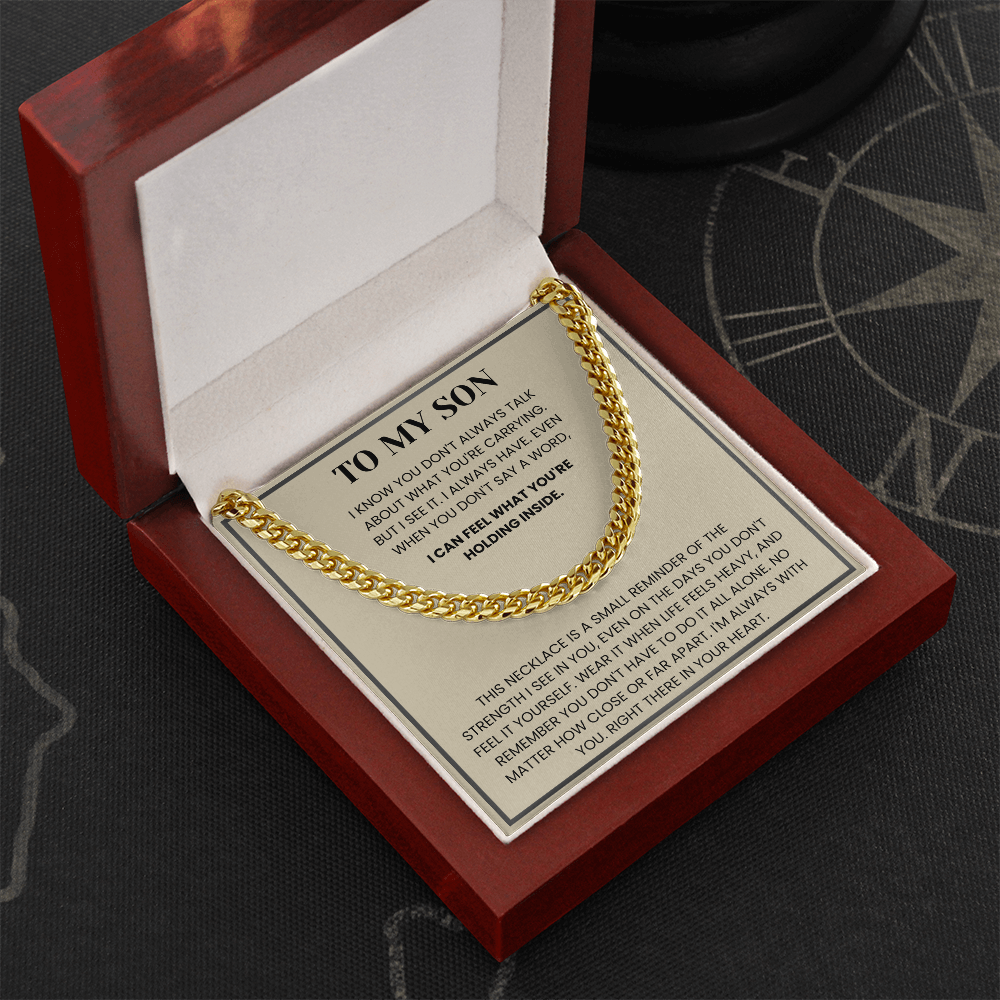 To My Son: Strength in Your Heart Necklace