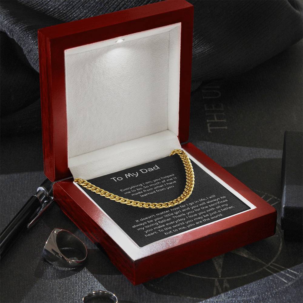 To My Dad – “You Are My World” Cuban Link Chain