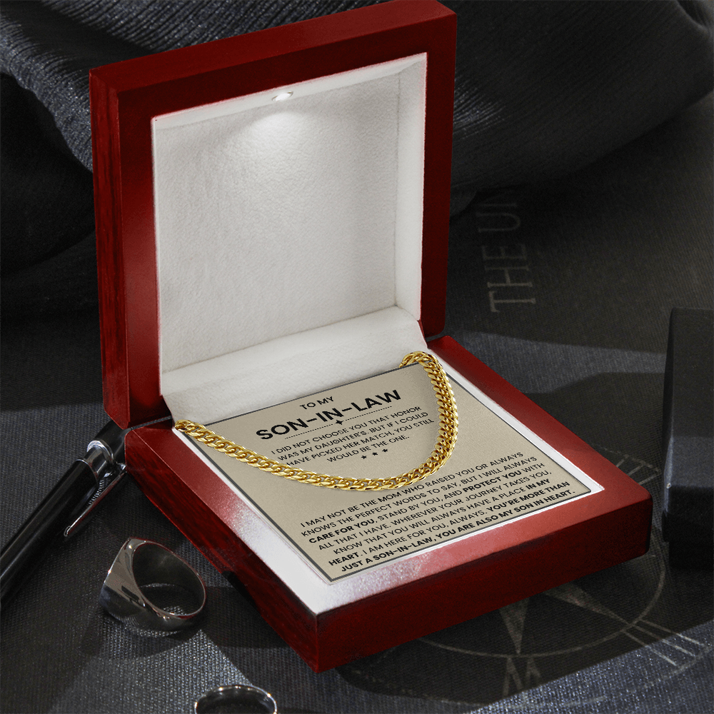 To My Son-in-Law – “Son in My Heart” Cuban Link Chain