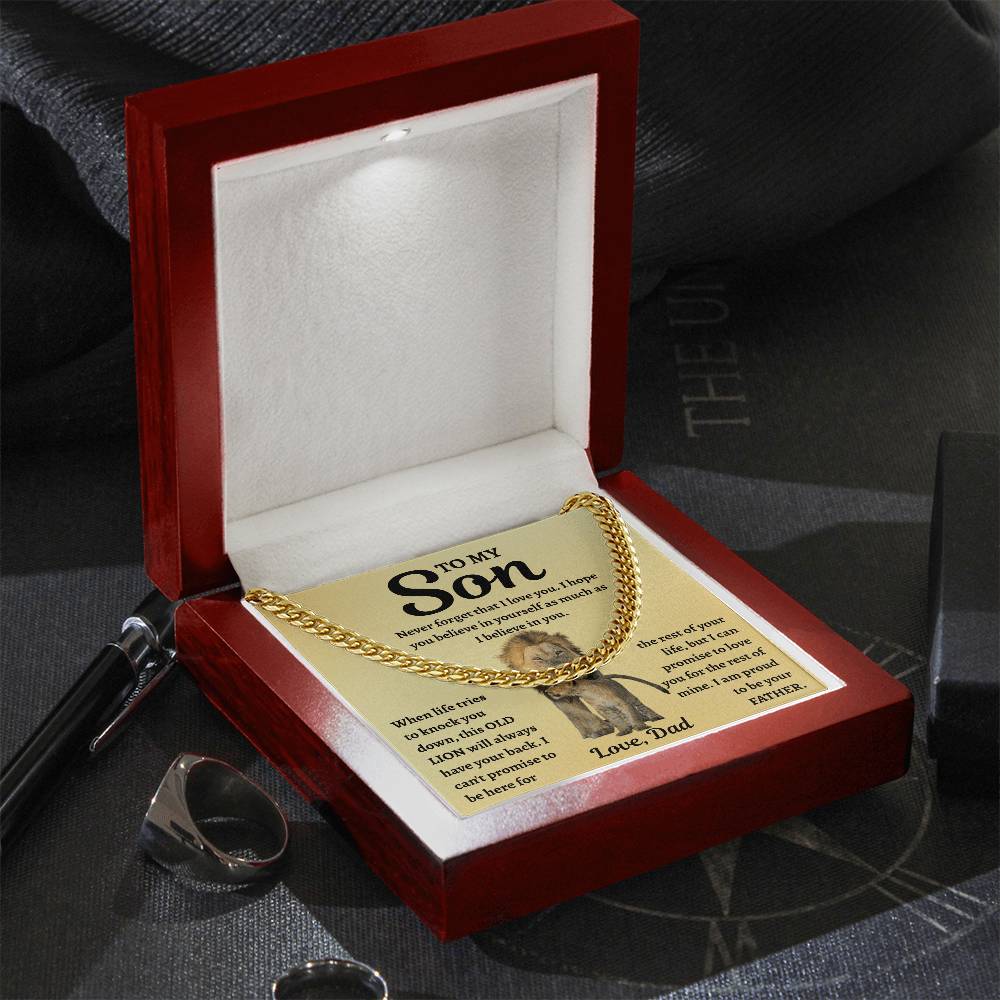 To My Son - "Always Have Your Back" Cuban Link Chain