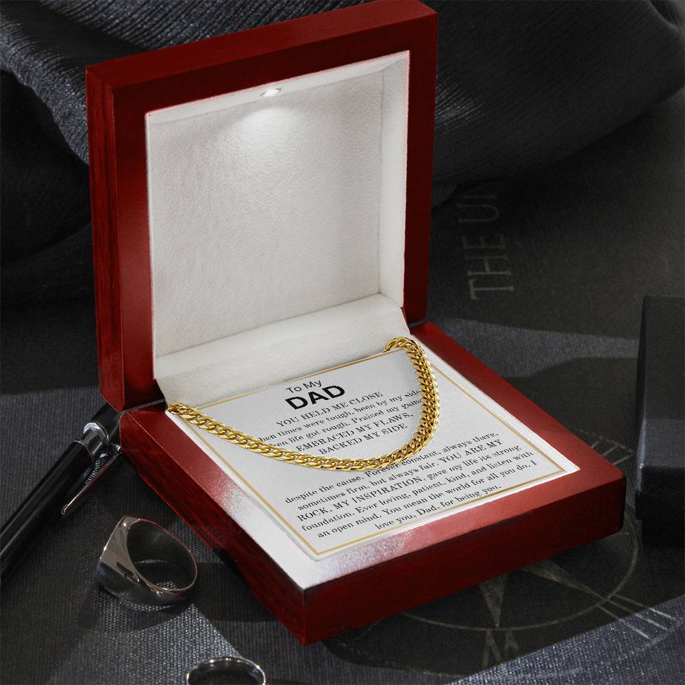 To My Dad - "My Rock, My Inspiration" Cuban Link Chain