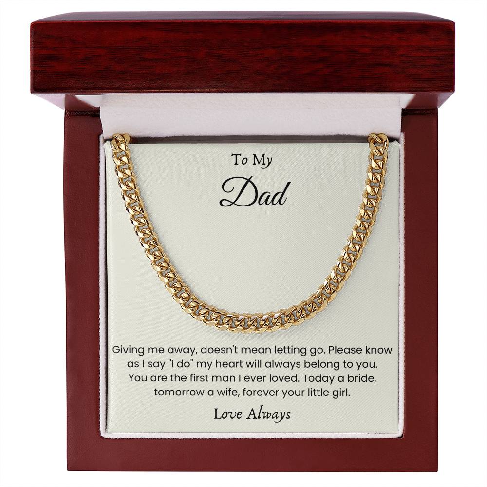 To My Dad – “Forever Your Little Girl” Cuban Link Chain