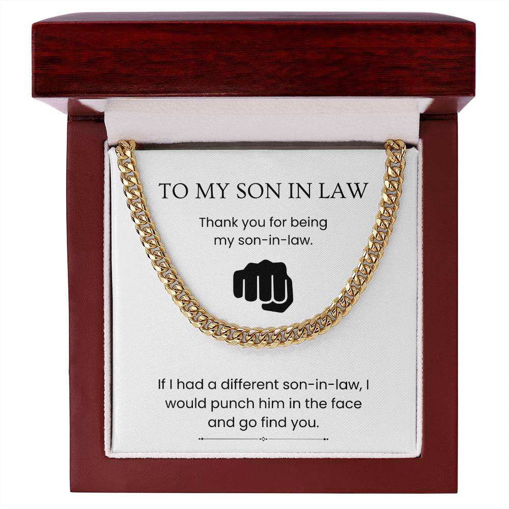 To My Son-in-Law – “You're the One” Cuban Link Chain