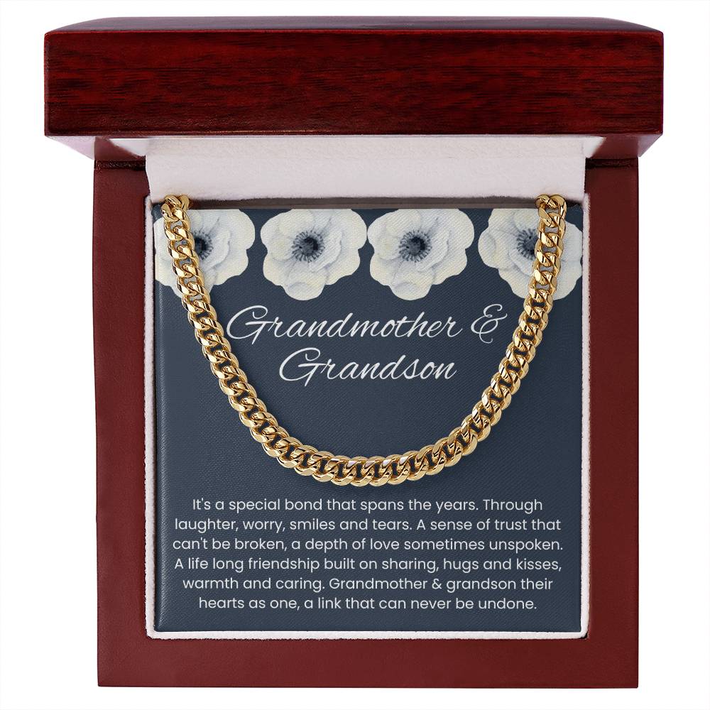 To My Grandson – “Hearts as One” Cuban Link Chain