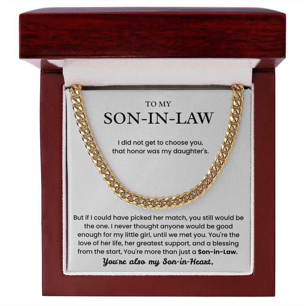 To My Son-in-Law - "My Son-in-Heart" Cuban Link Chain