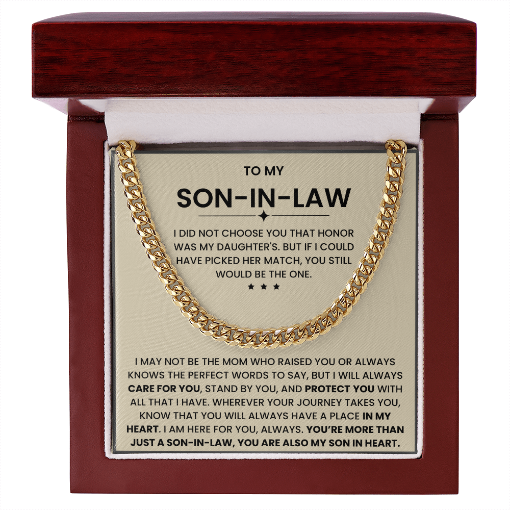 To My Son-in-Law – “Son in My Heart” Cuban Link Chain