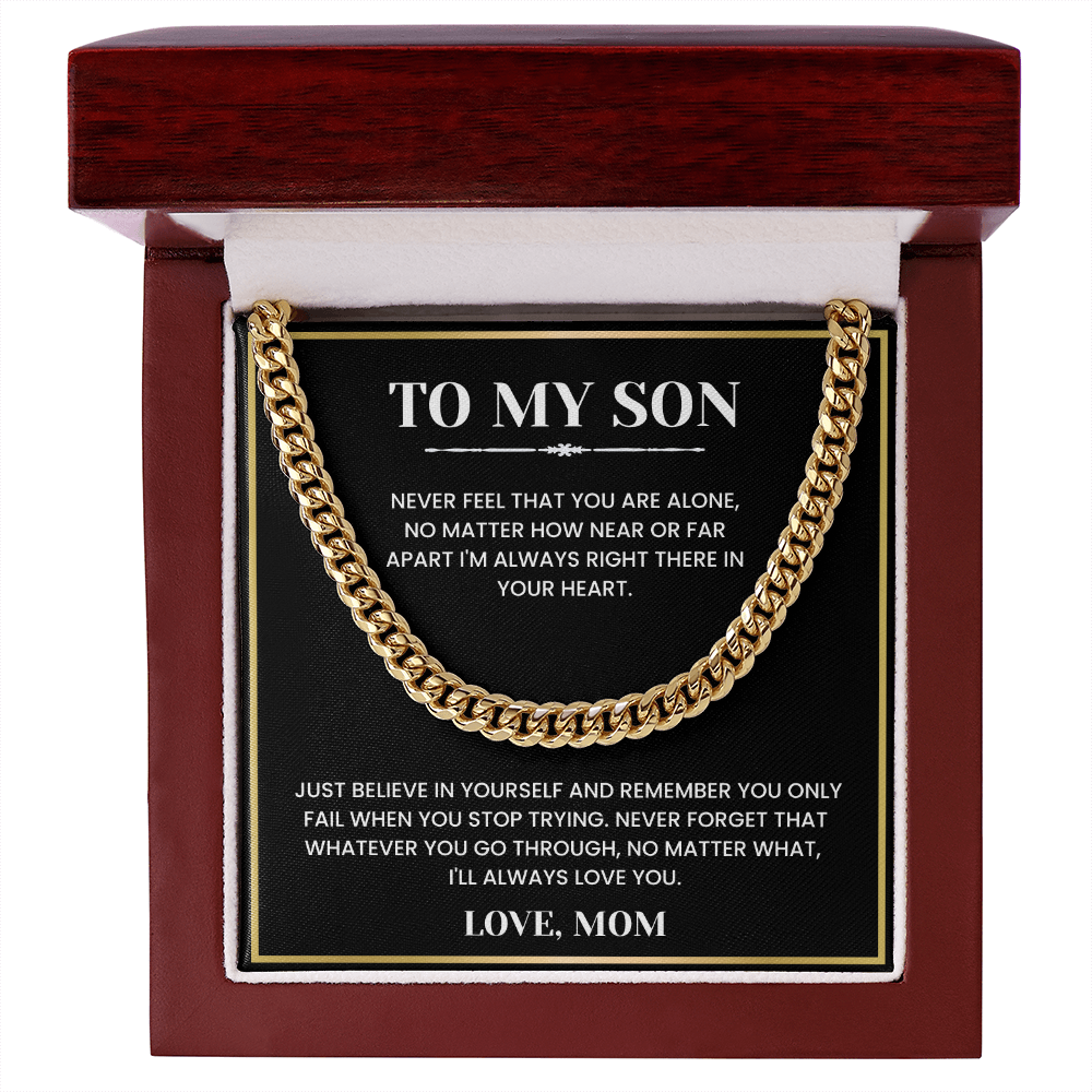 To My Son - "Never Feel That You Are Alone" Heartfelt Jewelry Gift