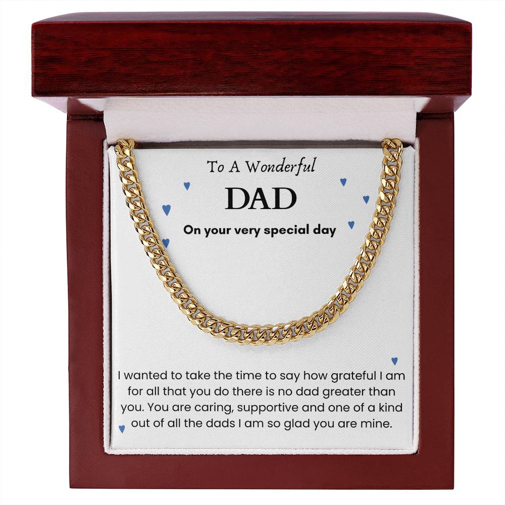 To A Wonderful Dad - "On Your Special Day" Cuban Link Chain