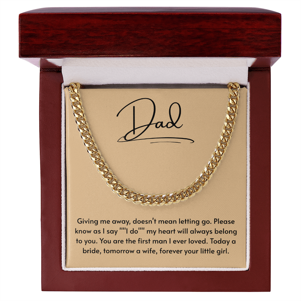 To My Dad – “Forever Your Little Girl” Cuban Link Chain