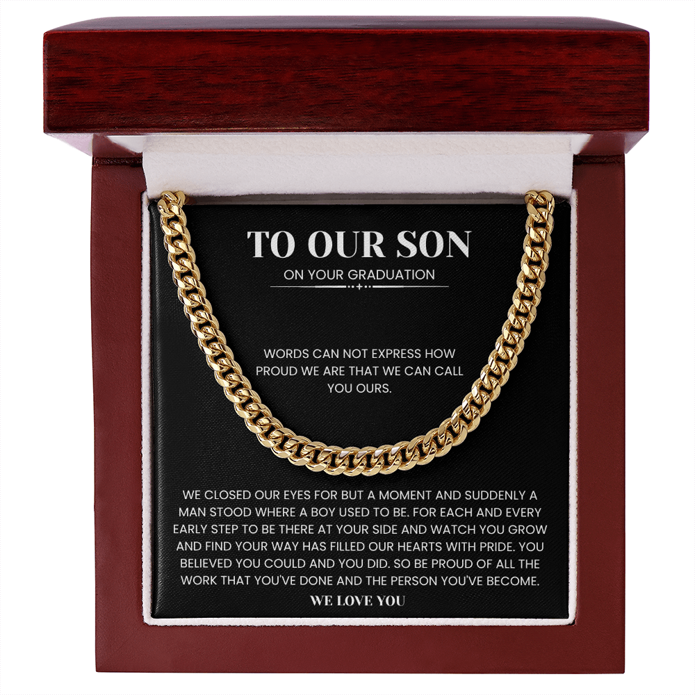 To Our Son - "Proud of the Man You've Become" Heartfelt Gift Jewelry