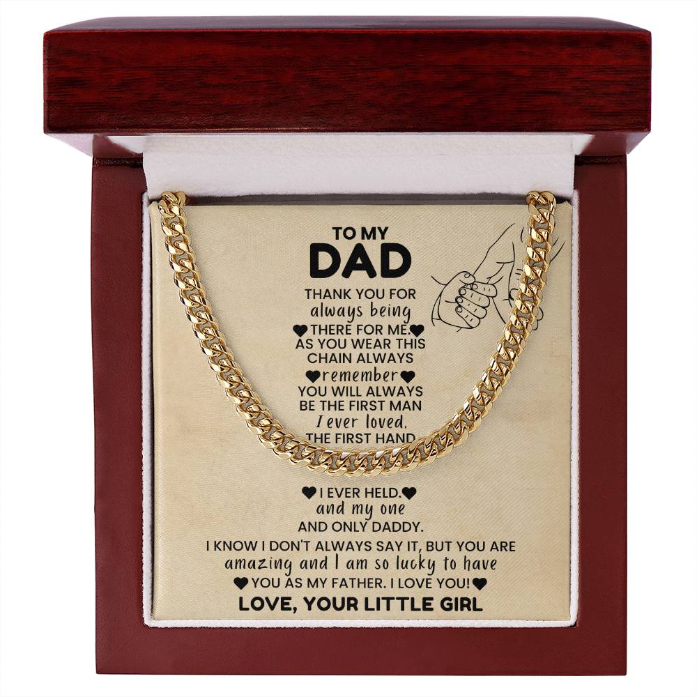 To My Dad - "My First & Forever Hero" Cuban Link Chain